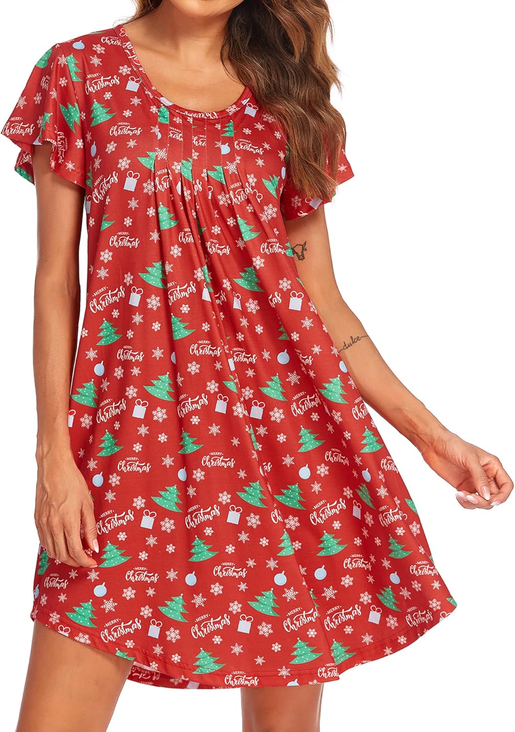 Ekouaer Womens Nightgown, Soft Sleepwear for Comfortable Nights, Special Pleated...