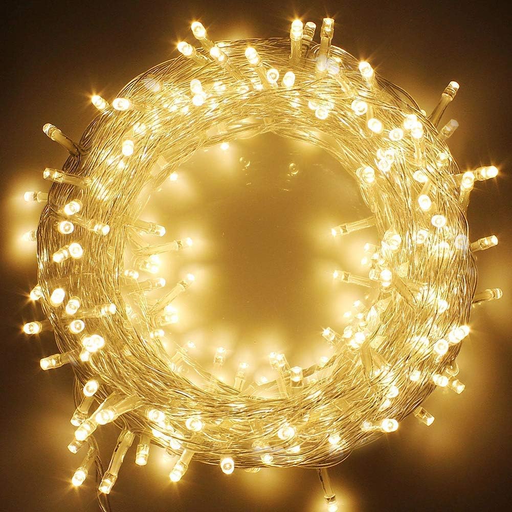 Twinkle Star 200 LED String Lights, 66 ft Plug in String Lights 8 Modes Waterpro...