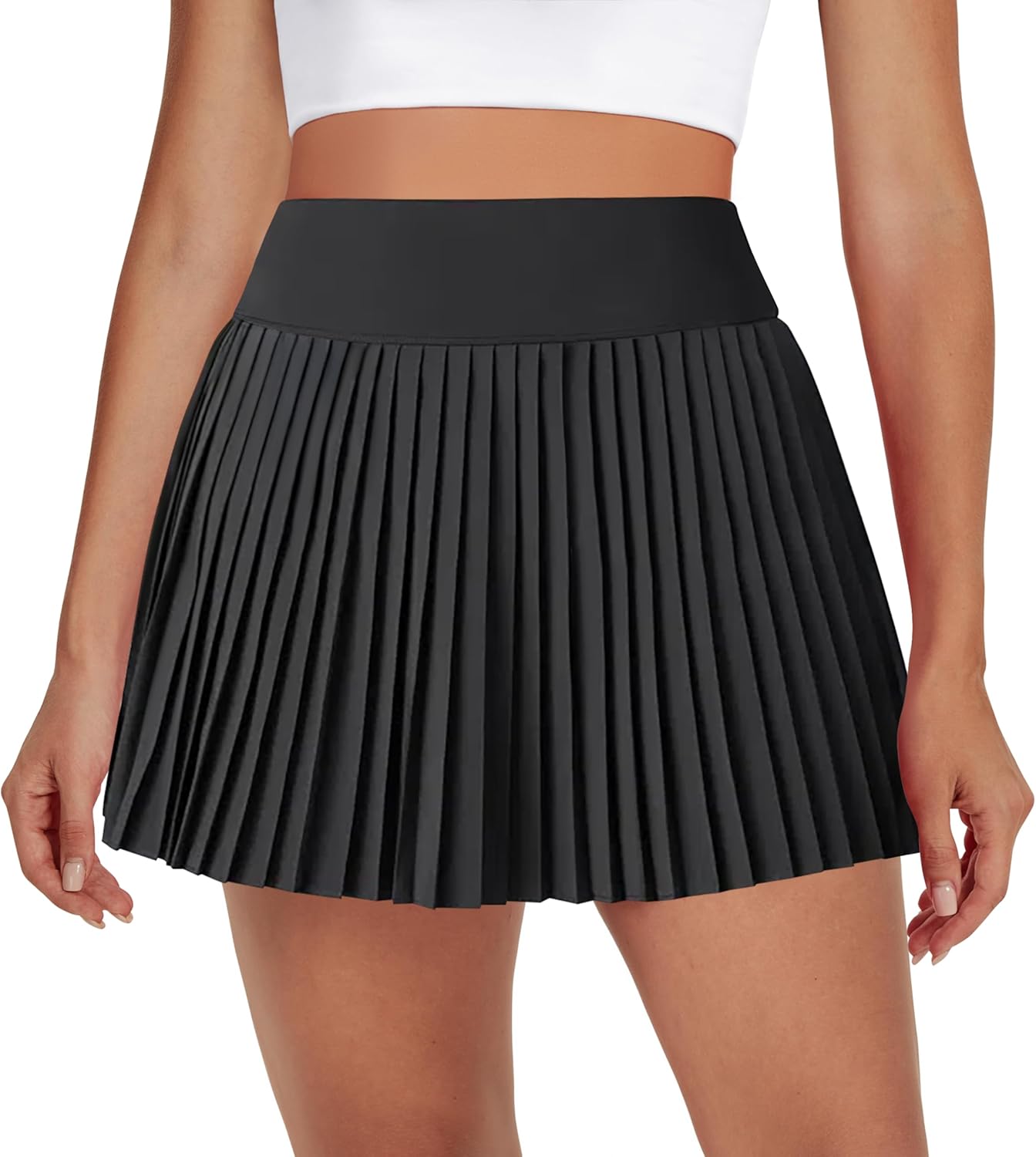 Womens Pleated Tennis Skirts with Pocket Shorts High Waisted Skorts Lightweight...