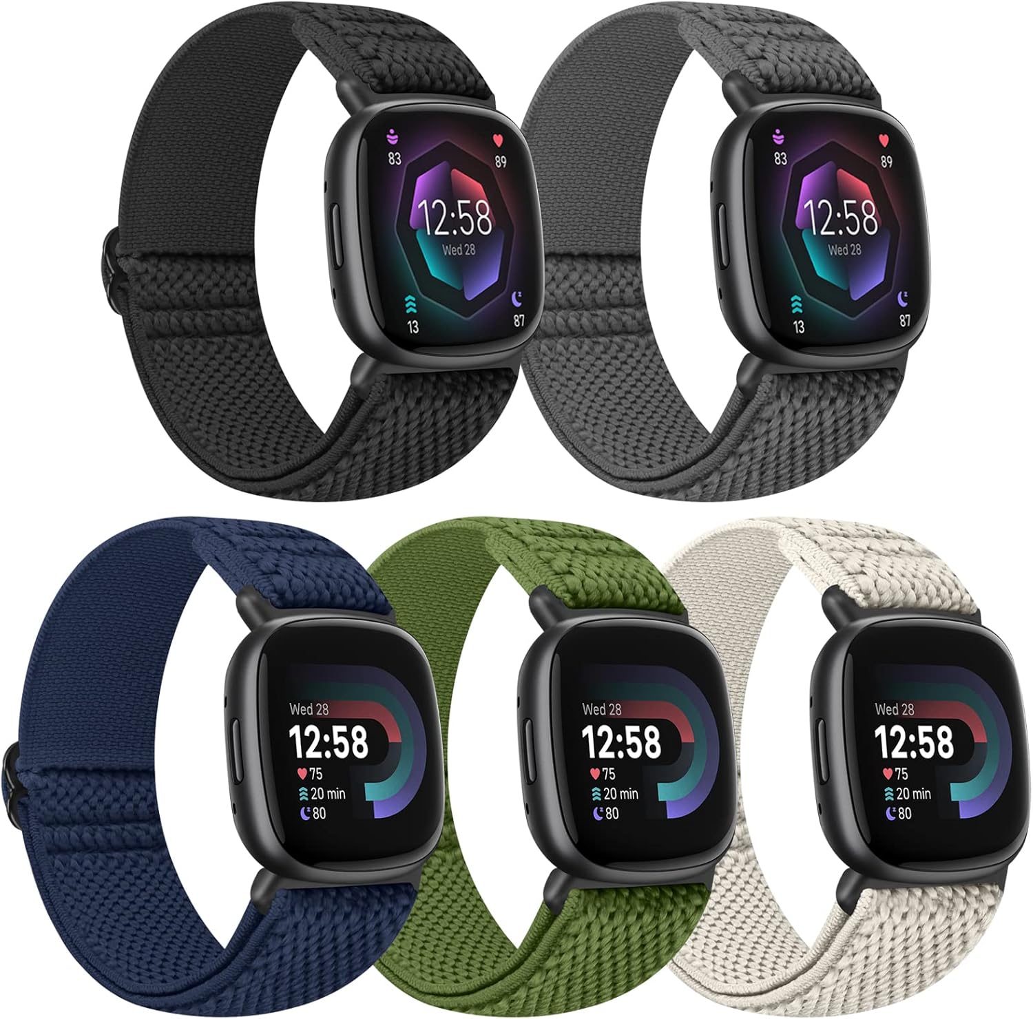 Tiptops 5 Pack Straps Compatible for Fitbit Versa 4/Fitbit Sense 2 Straps/Fitbit...