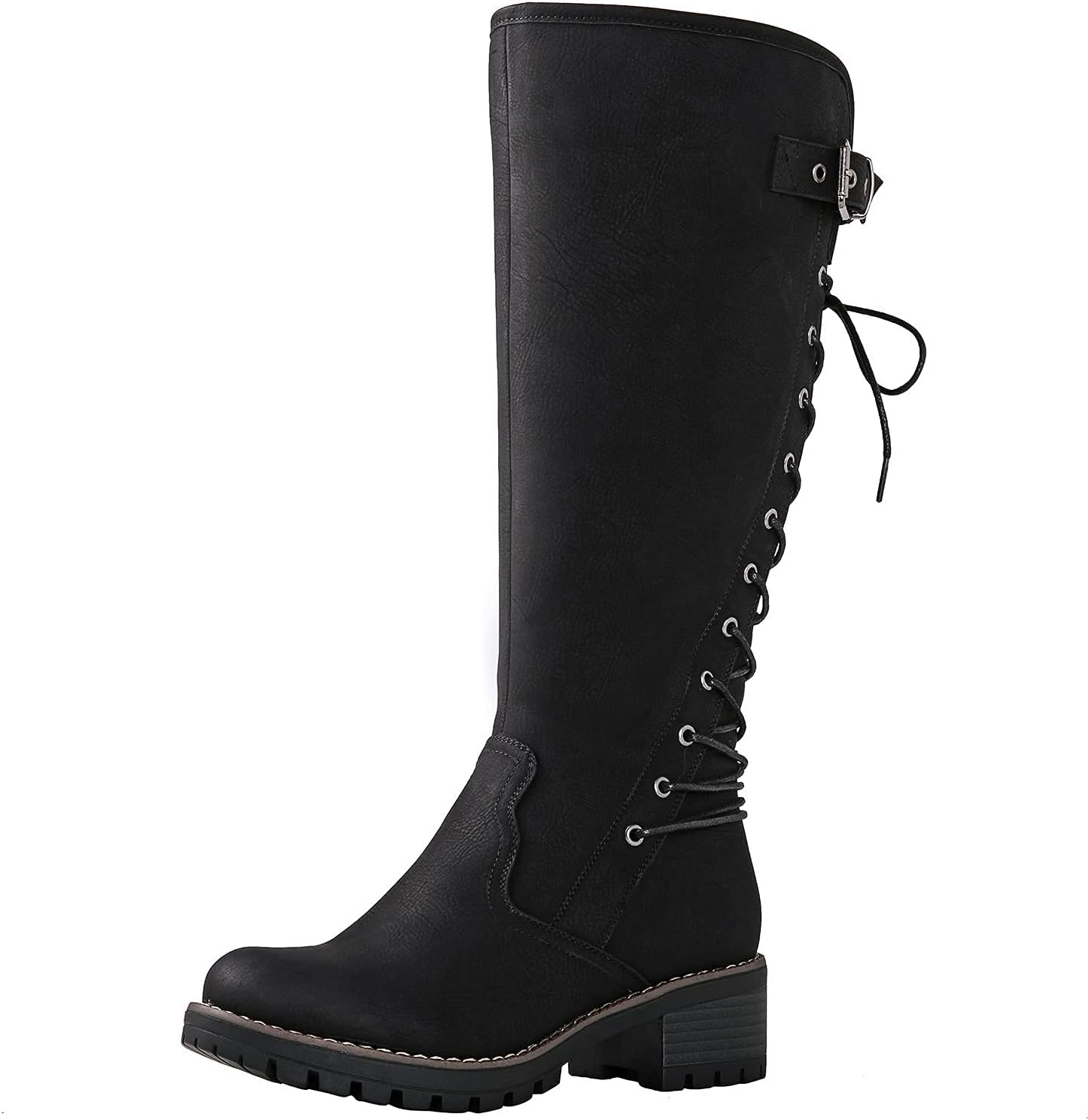 GLOBALWIN Women's Boots, Unique Lace Up Back Knee High Fashion Boots, Stylish Wo...