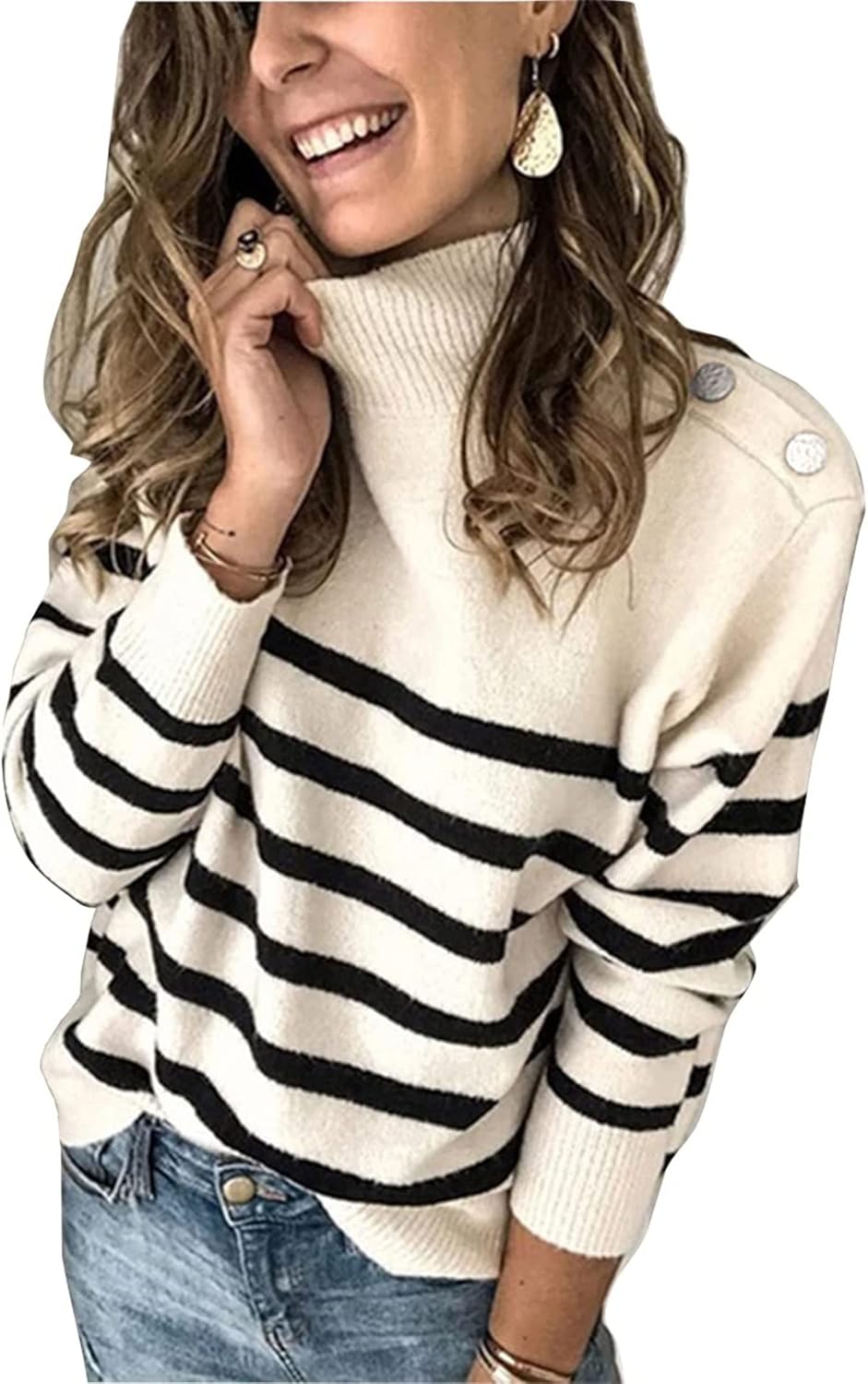 KIRUNDO Women's Sweater, Special Long Sleeve Knit Sweater for Fall Winter 2024,...