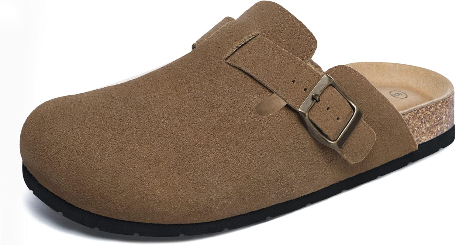 Xiakolaka Women's Suede Clogs, Special Slip On Footbed Home Clog Slippers with A...