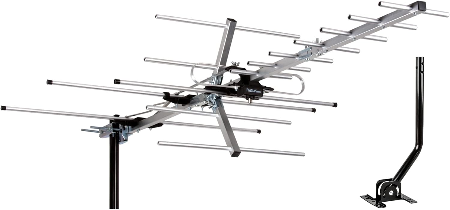 Five Star TV Antenna Indoor/Outdoor Yagi Satellite HD Antenna with up to 200 Mil...
