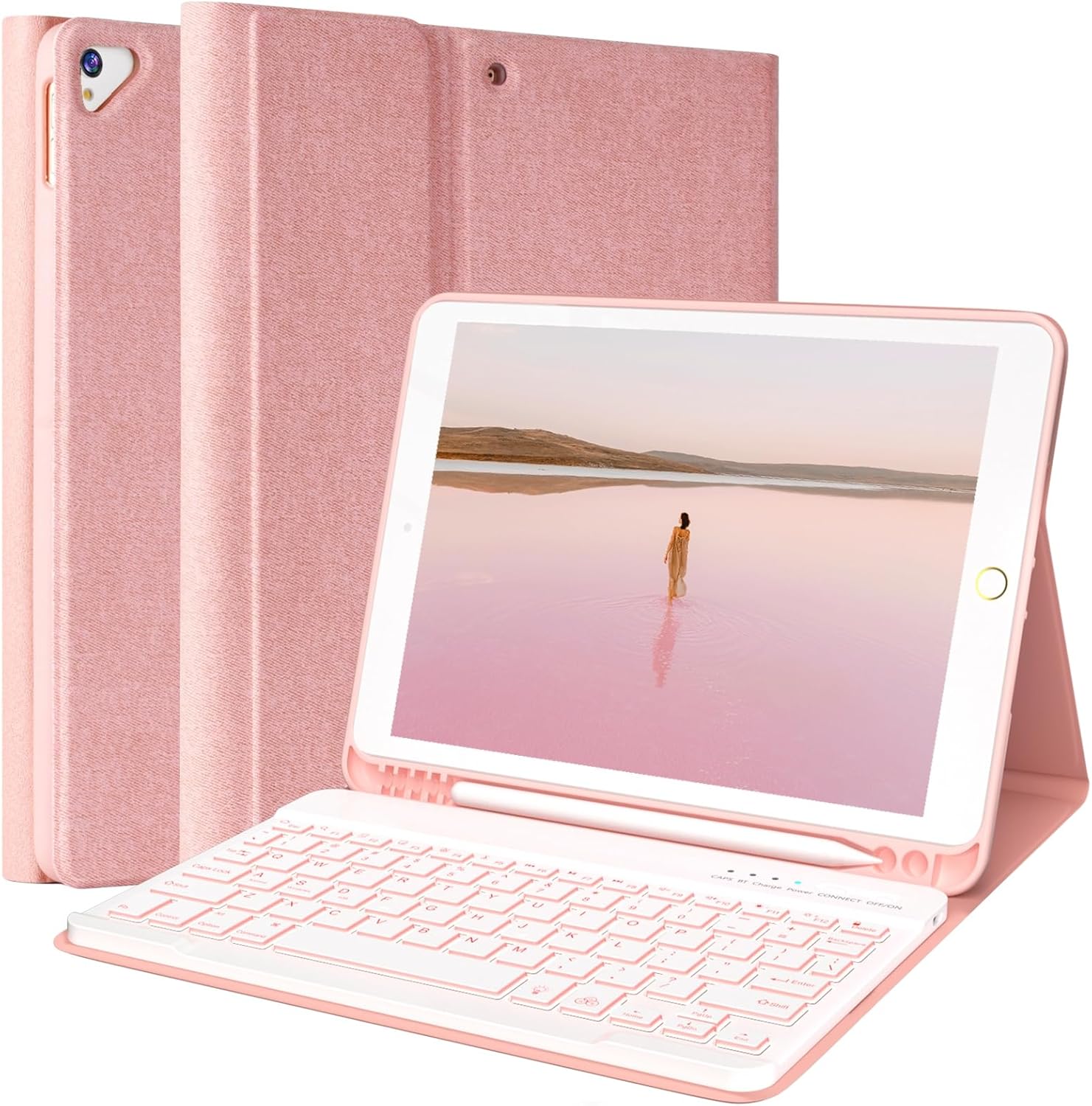 FUWANG Keyboard Case for iPad 9th Generation 10.2 inch 2021 - Detachable 7 Color...