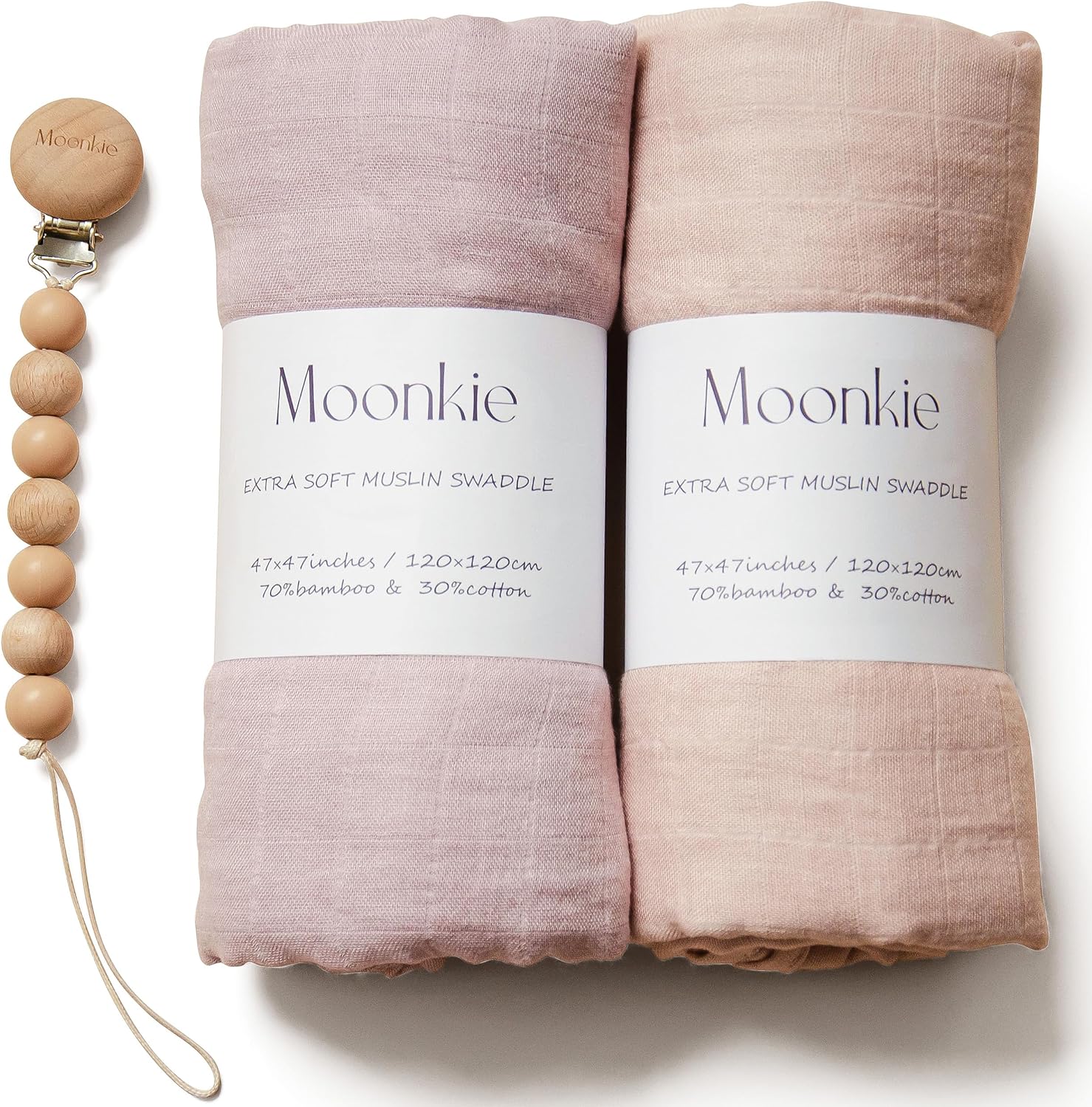 Moonkie Muslin Swaddle Blanket, Essentials Baby Receiving Blanket for Girls and...