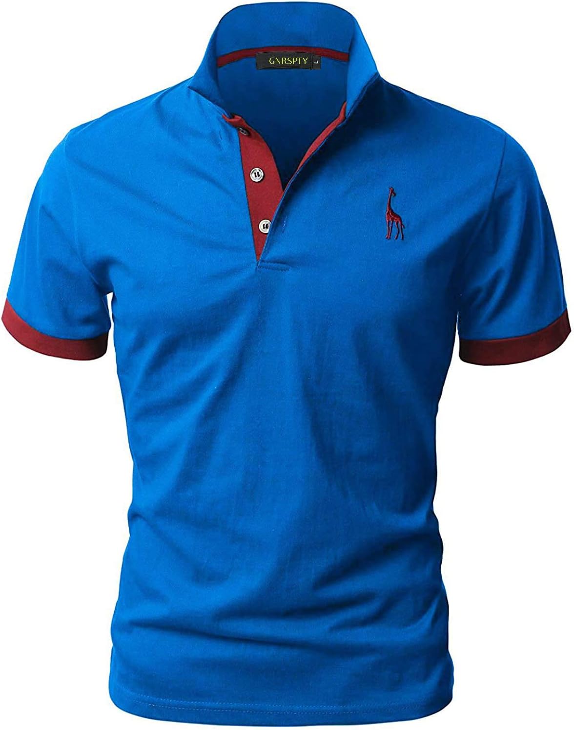 GNRSPTY Mens Short Sleeve Polo Shirts Classic Giraffe Embroidery Golf Tennis T-S...