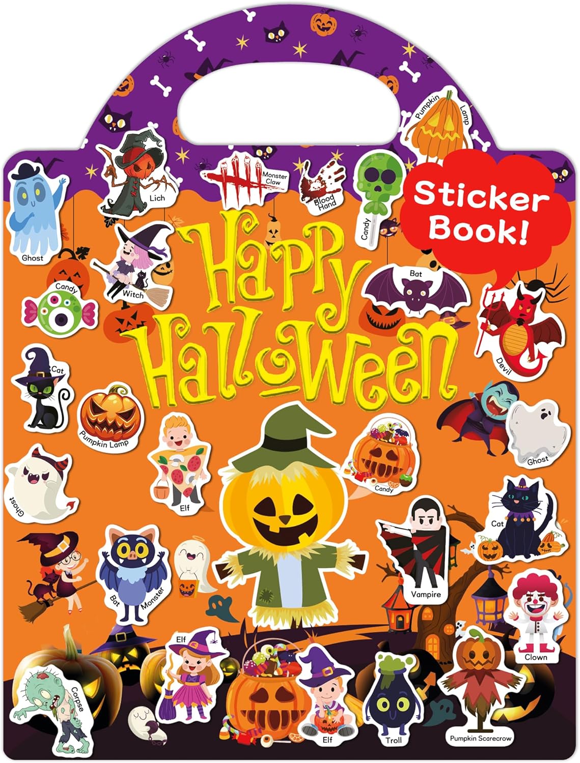 Benresive Halloween Reusable Sticker Books for Kids 2-4, Fun Sticker Books for T...