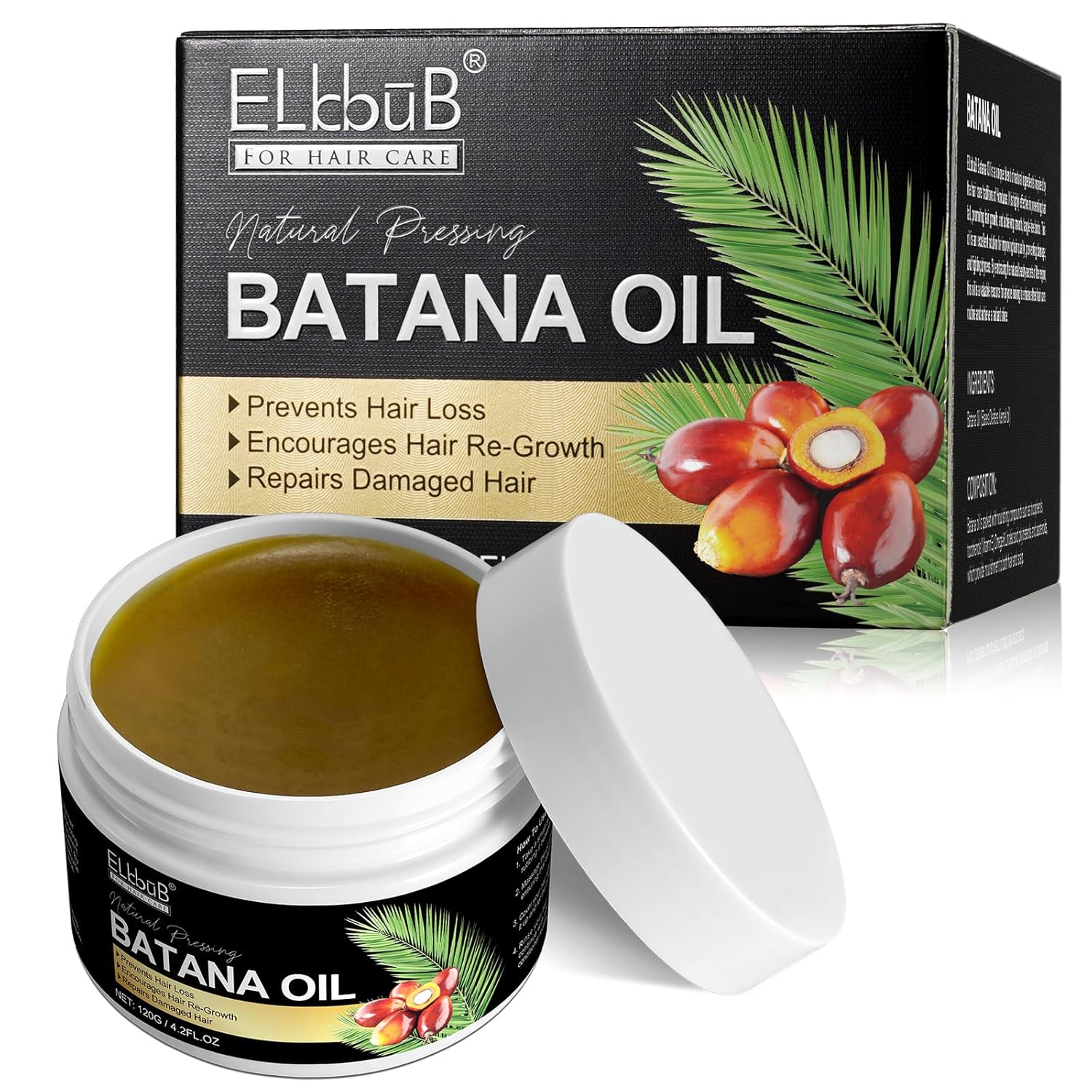 Raw Batana Oil for Hair Growth and Repair -100% Pure, Unrefined Oil from Hondura...