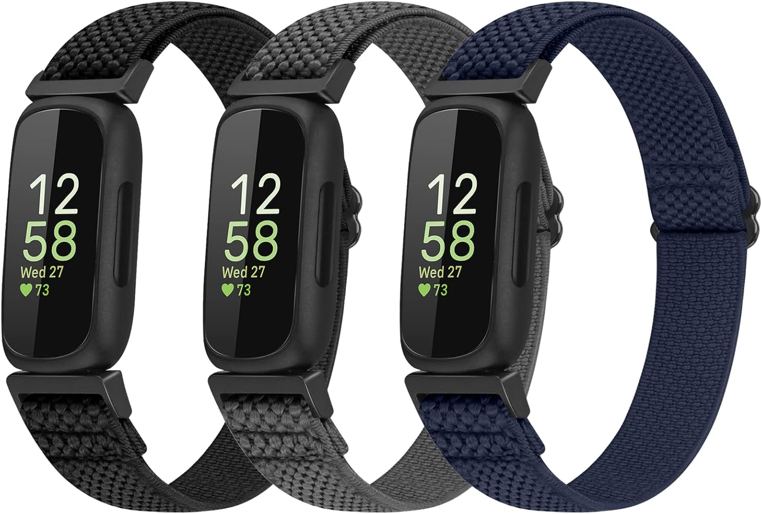 enkic 3 Pack Elastic Strap Compatible with Fitbit Inspire 3/Fitbit Inspire 2/Fit...