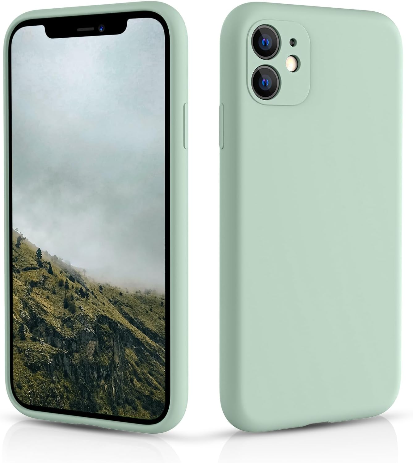 CALOOP Slim-Fit for iPhone 11 Case,Skin Soft Liquid Silicone,Sturdy Hard Frame S...