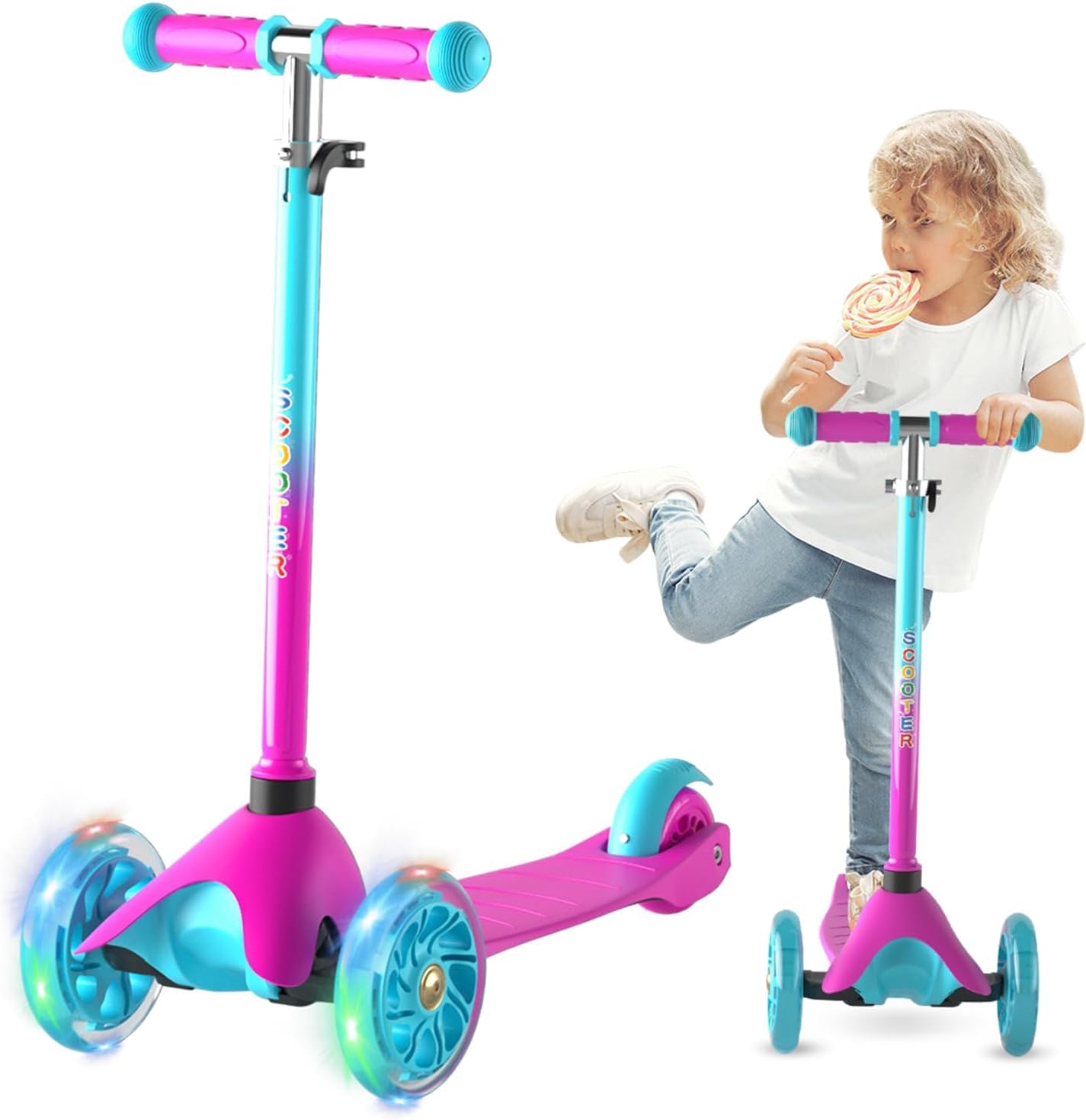 FAYDUDU 3 Wheel Scooter Kids Scooter Age 2-5 Kick Scooter for Toddlers Girls Boy...