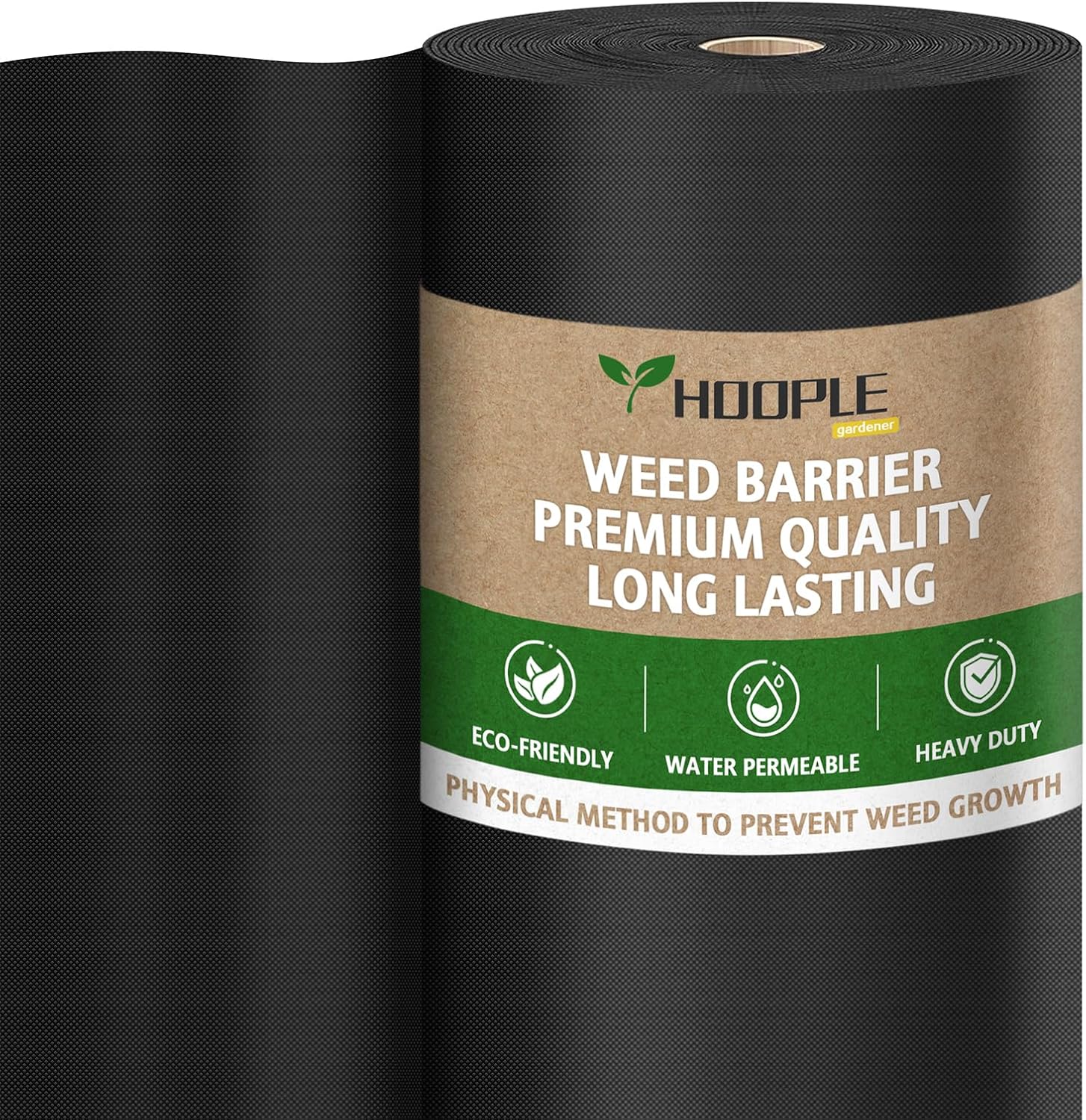 HOOPLE 3FT*180FT Premium Landscape Fabric Weed Barrier, Durable & Heavy-Duty, Th...