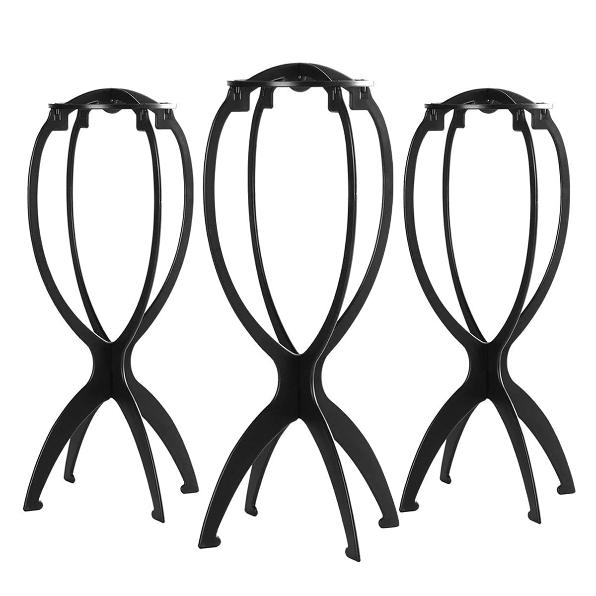 Dreamlover Wig Stand, Wig Head Stand for Multiple Wigs, Black, 3 Pack 14.2 Inche...