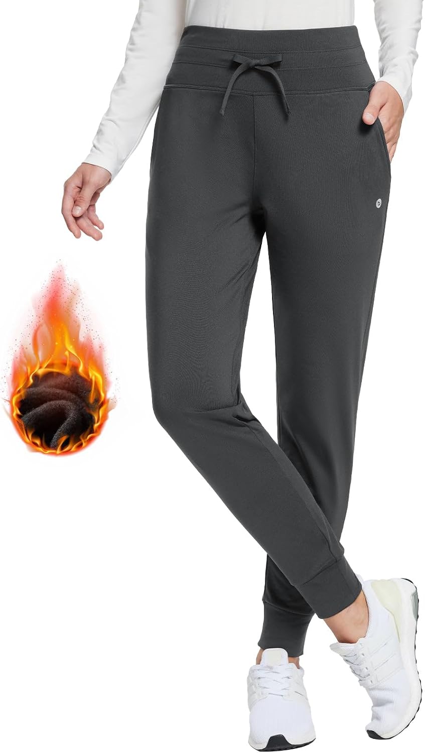 BALEAF Women's Fleece Lined Pants, Special Water-Resistant Sweatpants, Innovativ...