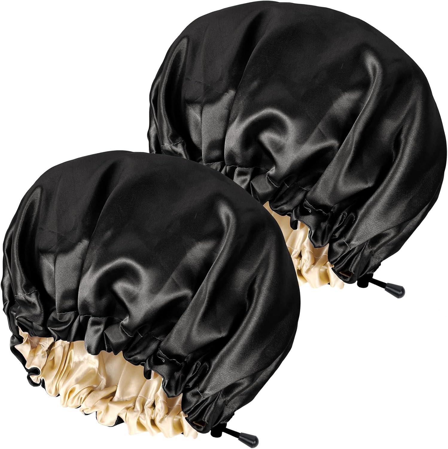 2PCS Satin Sleep Cap,Adjustable Double-Sided Sleep Bonnet,Bonnet Cap for Sleep (...