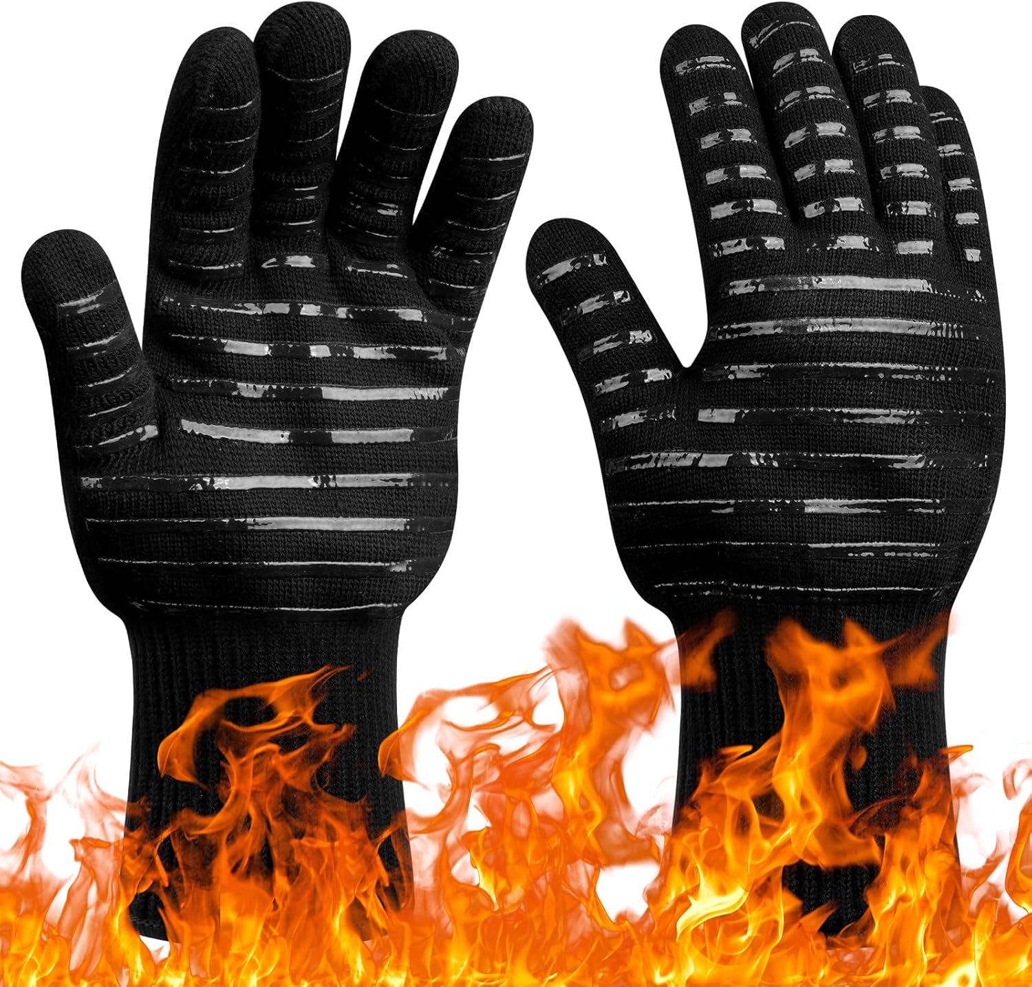 Flintronic Grill Gloves, Special Heat Resistant Fire Resistant Gloves for Oven,...