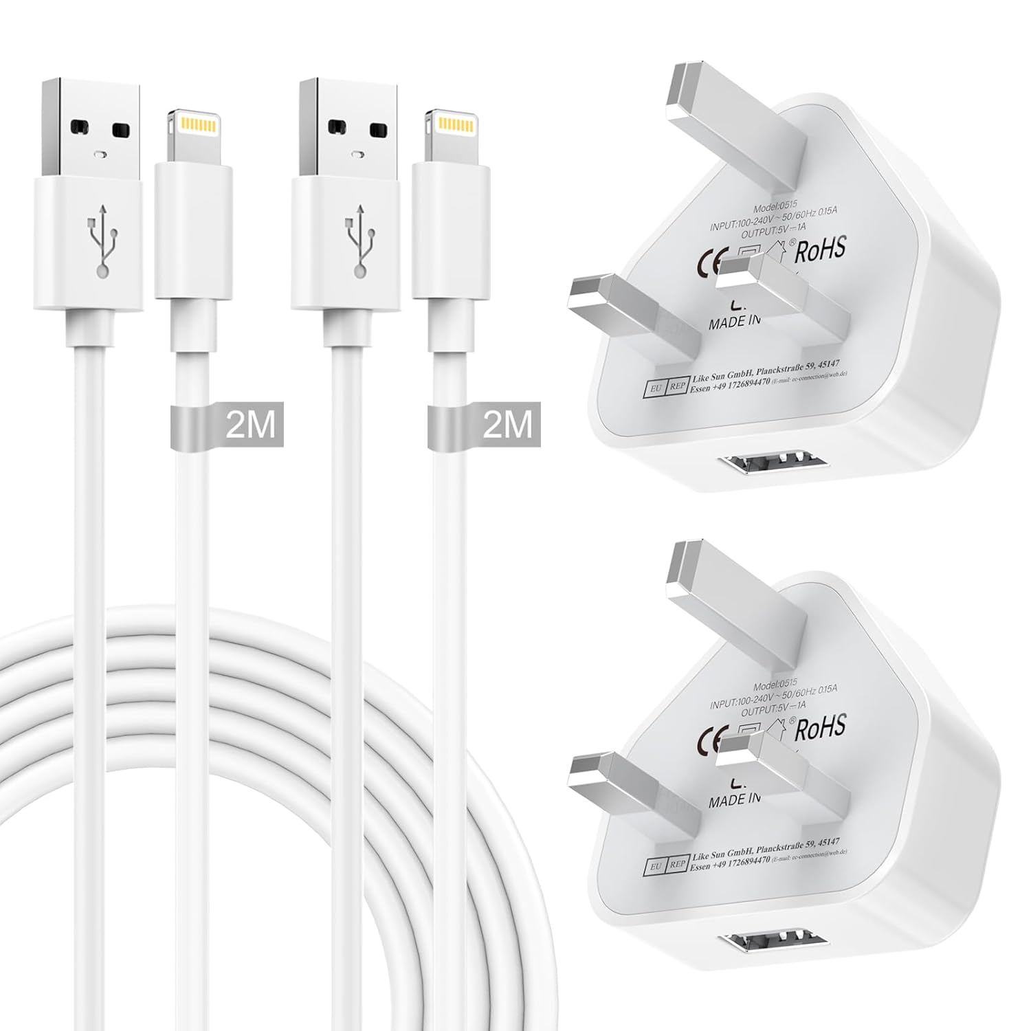iPhone Charger Plug and Cable 2M 2Pack[Apple MFI Certified], iPhone Charger Cabl...