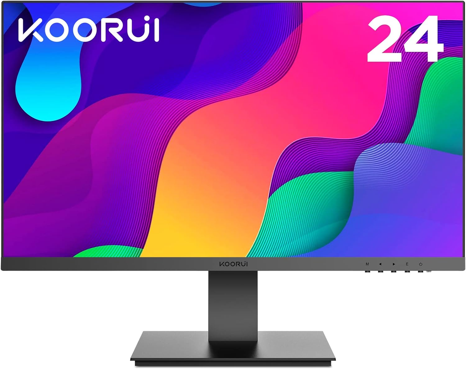 KOORUI 24 Inch FHD Monitor, IPS Computer Monitors,...