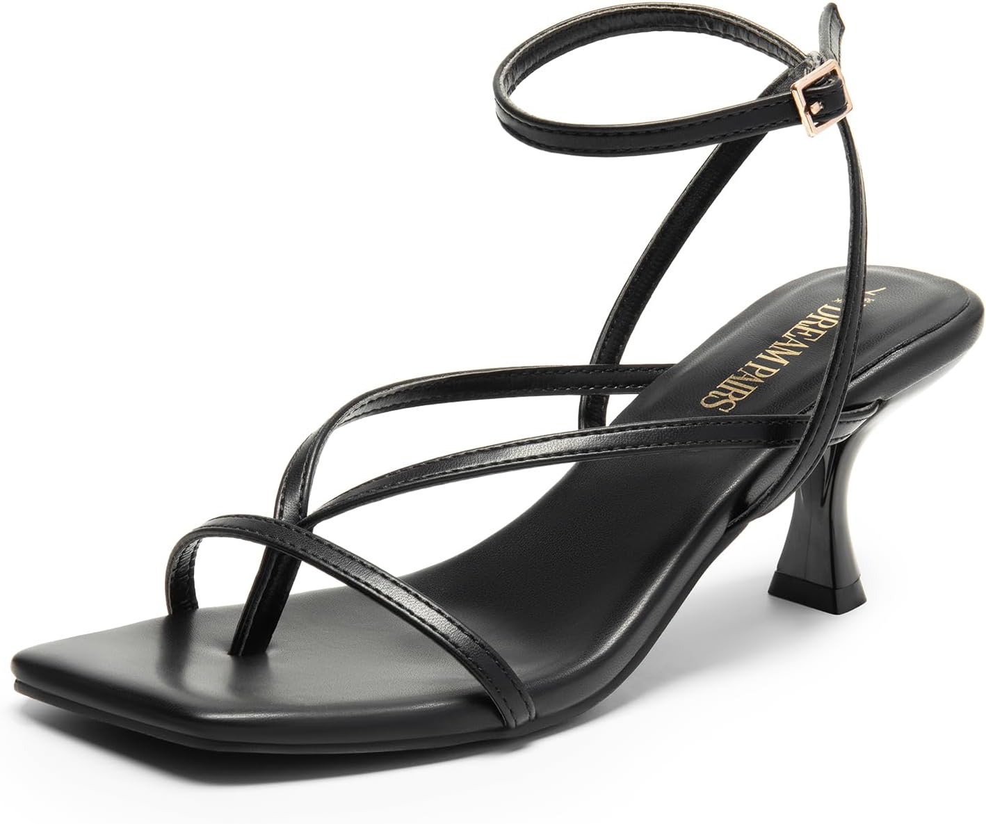 DREAM PAIRS Women's Kitten Low Strappy Lace Up Heels, Special Heels for Women wi...