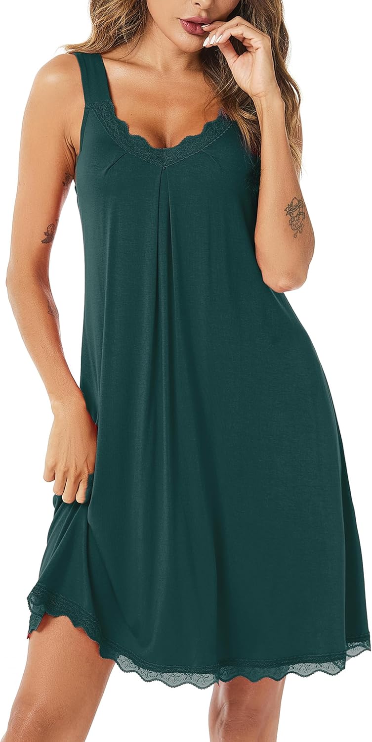 Uniexcosm Women's Nightdresses, Special Sleeveless Nighties, Innovative Cotton L...