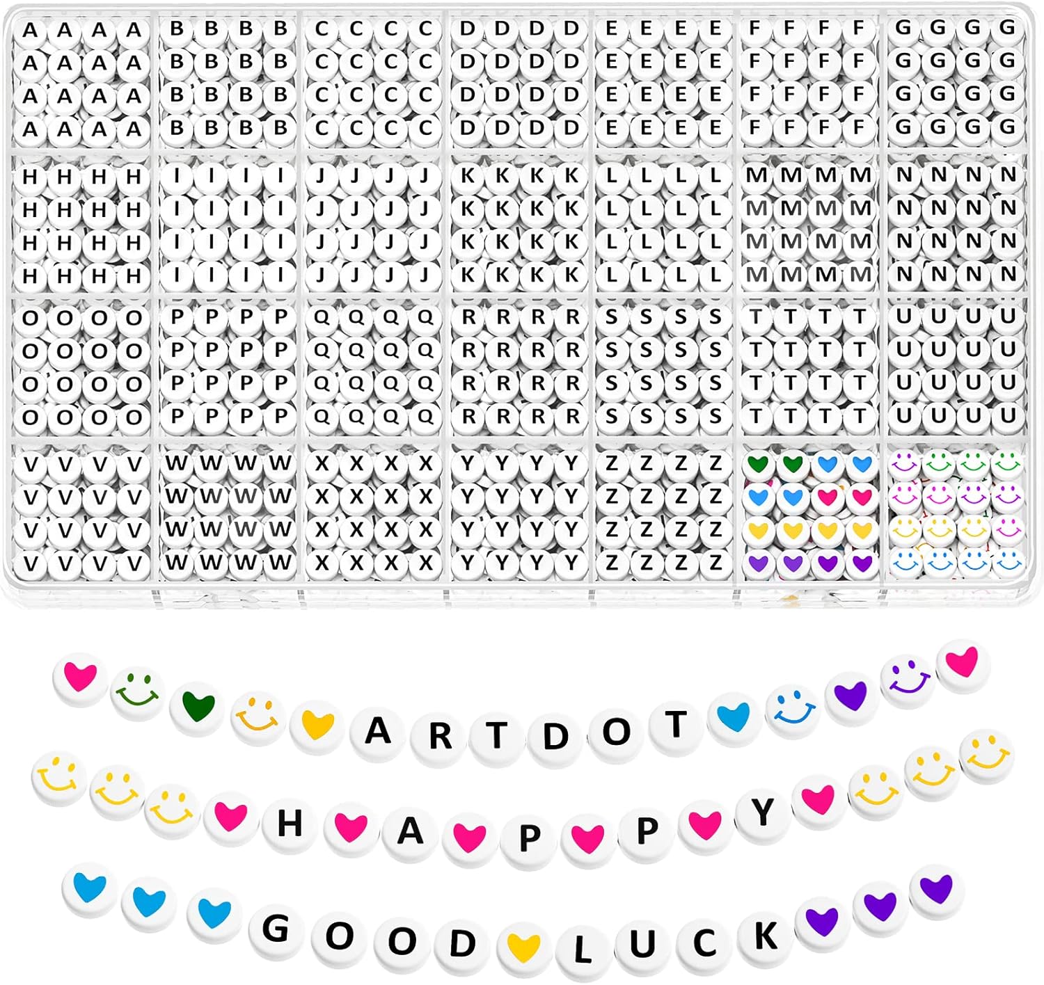 ARTDOT 1400 PCS Letter Beads, 28 Styles Friendship...