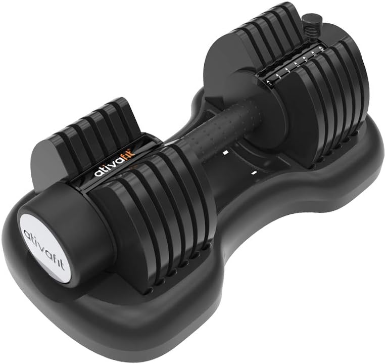 ATIVAFIT 12.5KG/20KG/25KG Adjustable Dumbbells Set with Anti-slip Handle 10 In 1...