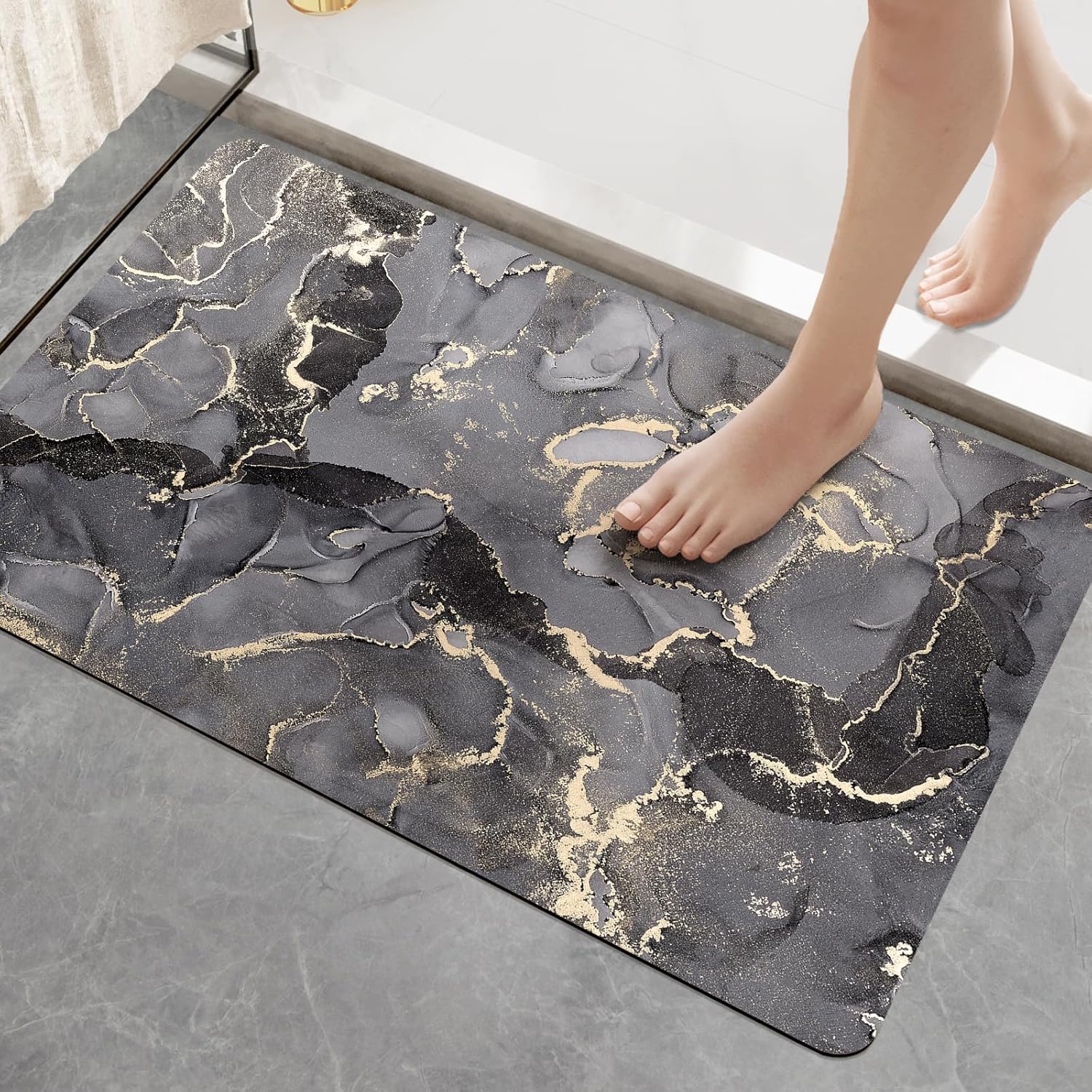 DEXI Bath Mat, Special Super Absorbent and Non-Slip Bathroom Mat, Innovative Qui...