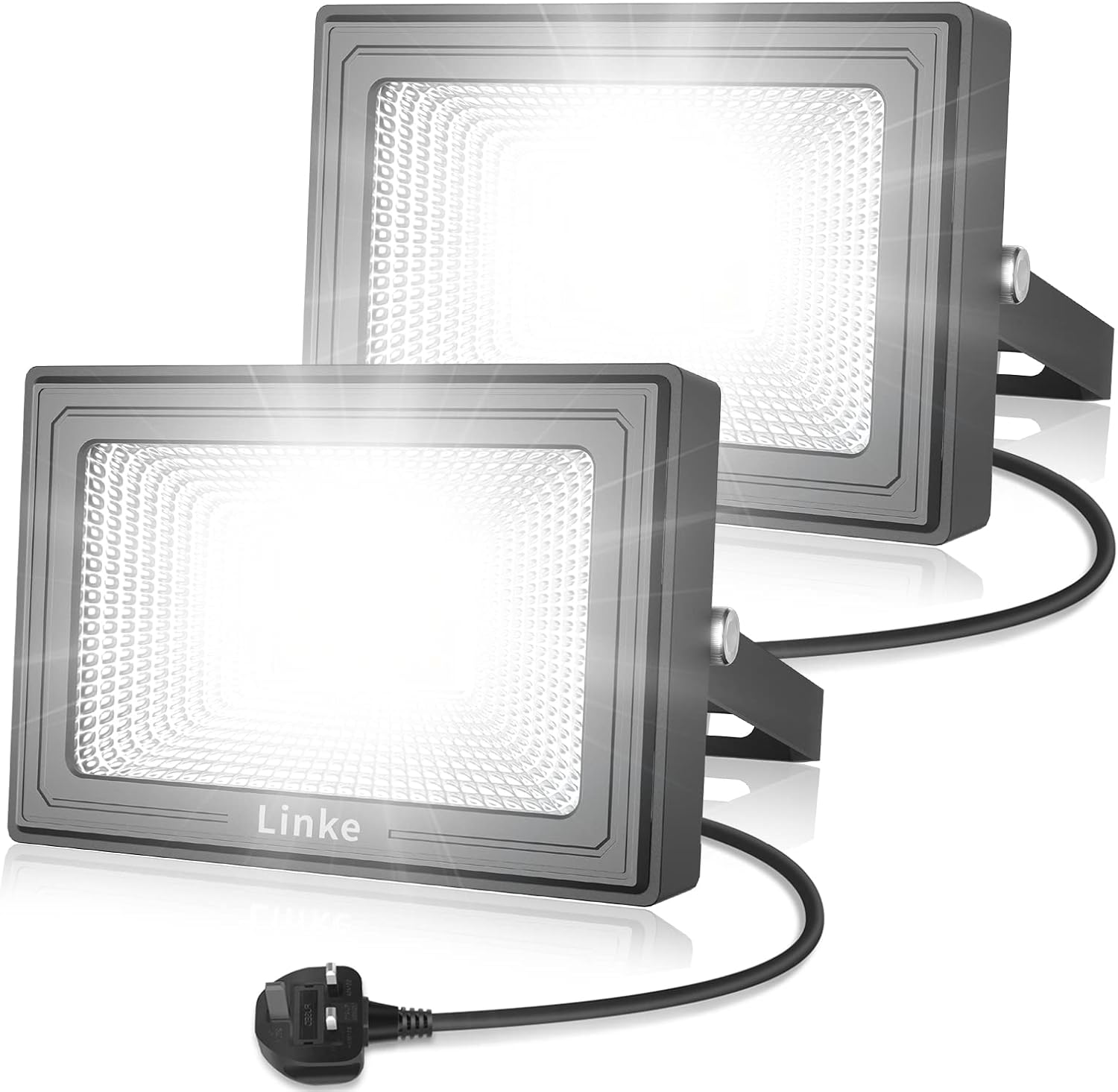 Linke LED Floodlight Outdoor 15W, 1200LM Work Lights with Plug, IP66 Waterproof...