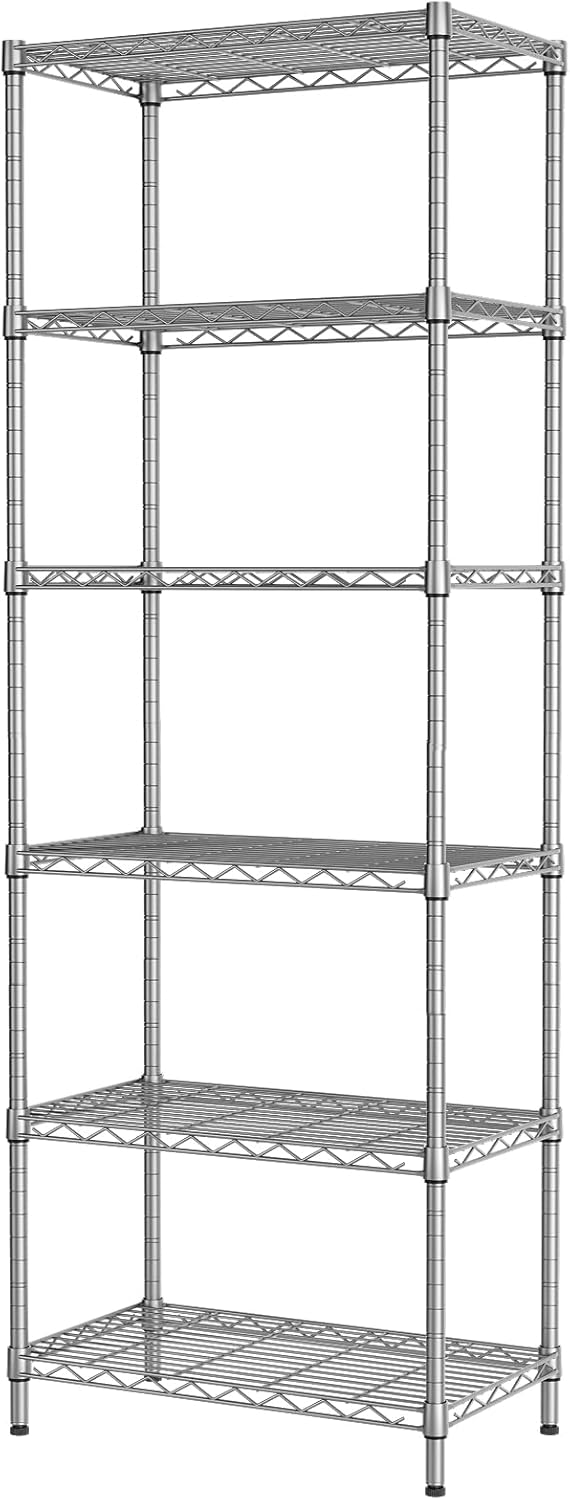 SINGAYE 6-Shelf Wire Shelving Unit, Adjustable Metal Shelves, Standing Shelf, 21...