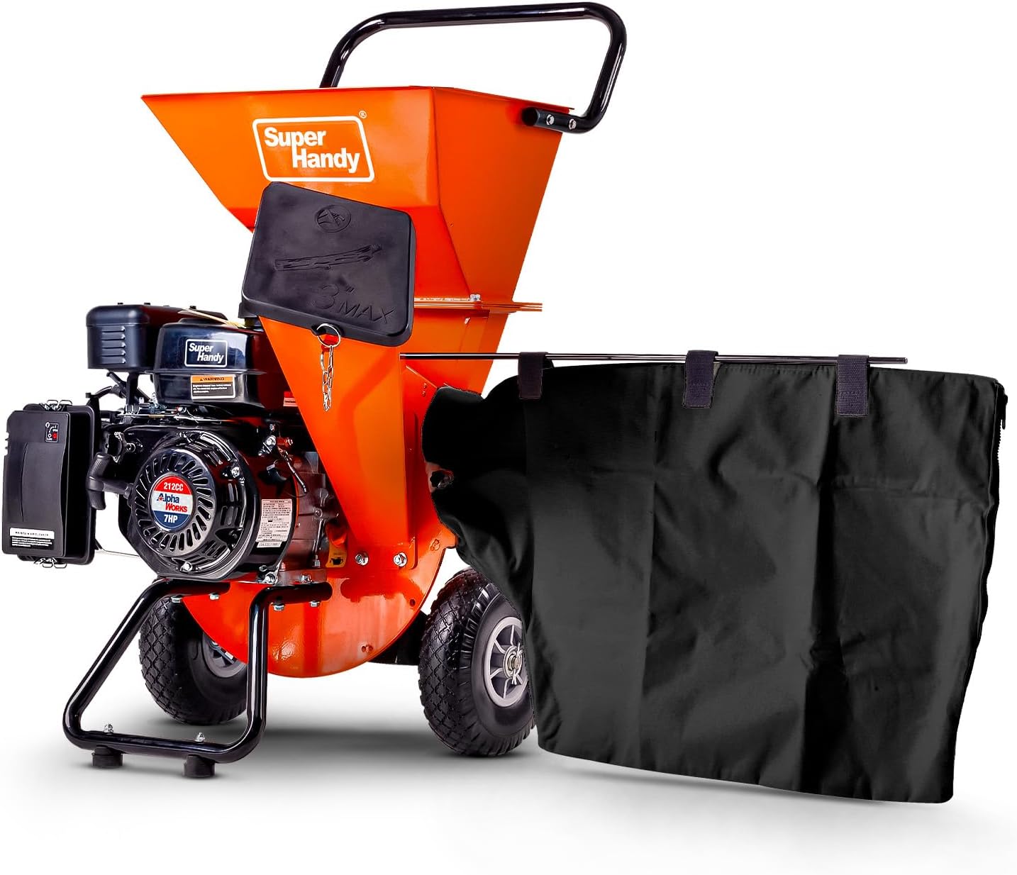 SuperHandy Wood Chipper Shredder Mulcher Ultra Heavy Duty 7HP 3 in 1 Multi-Funct...