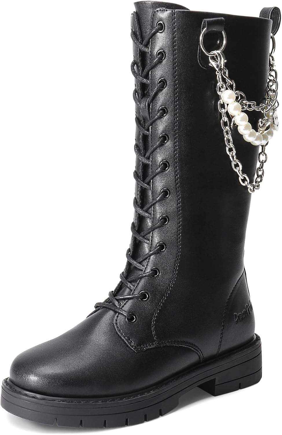 DREAM PAIRS Girls Riding Boots Knee High Side Zipper Mid Calf Shoes Little Kid/B...