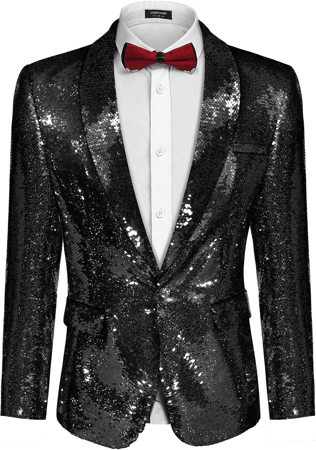 COOFANDY Men's Sequin Blazer, Special Tuxedo for Party, Innovative Prom and Wedd...