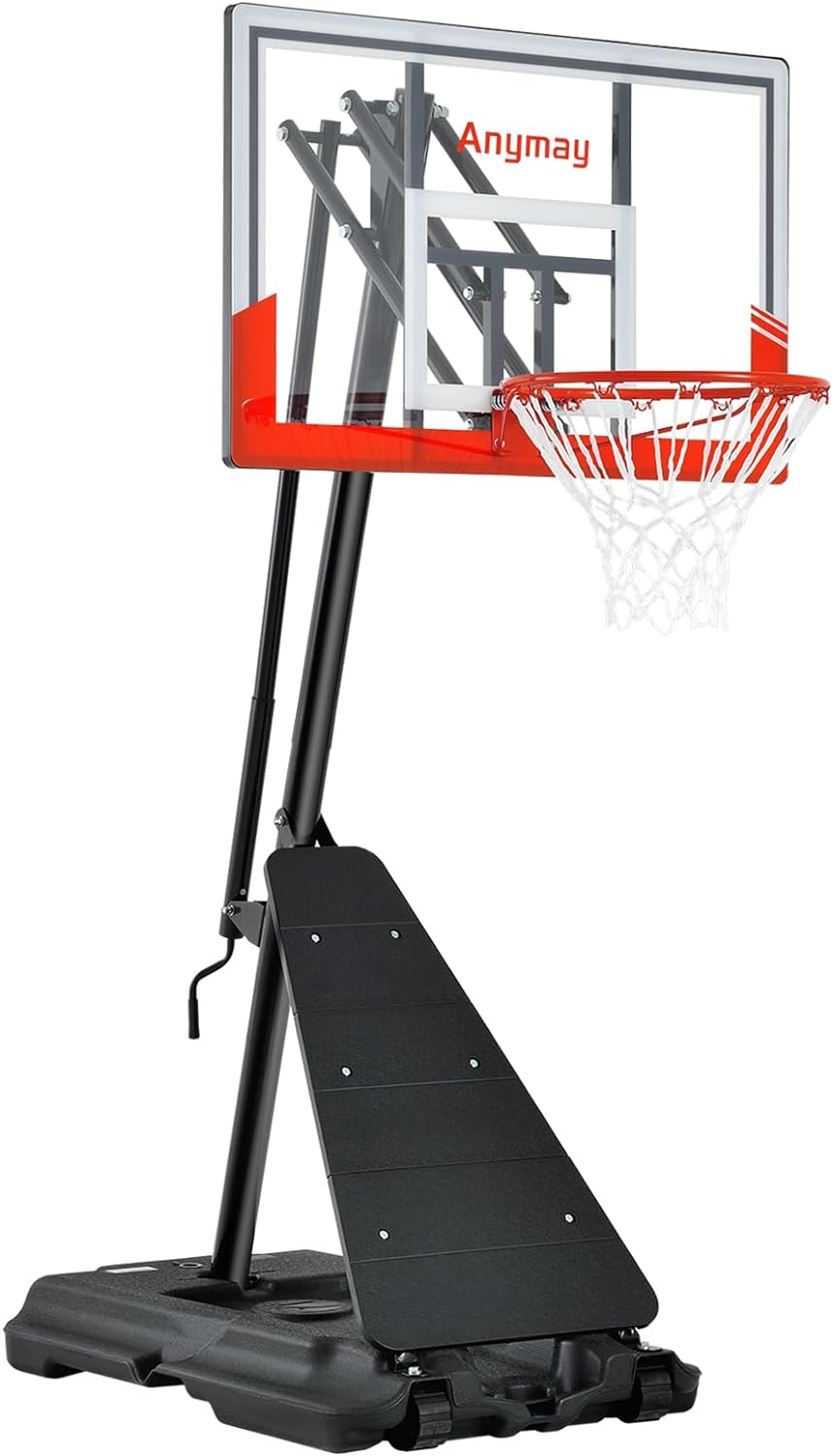 Anymay Basketball Hoop Outdoor, 5.3-10FT Height Adjustable Basketball Hoop Goal...