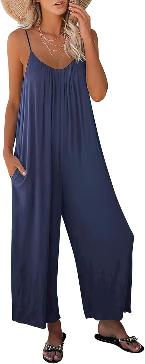 ANRABESS Women Summer Casual Jumpsuits, Special Sleeveless Spaghetti Strap Jumps...