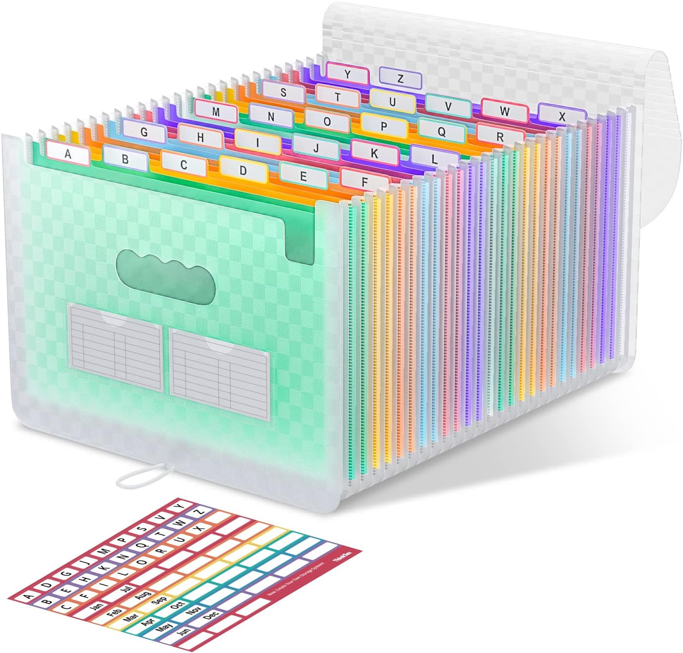 ThinkTex Accordion‌ File Organiser, 26 Pockets Expanding File Folders, Monthly B...