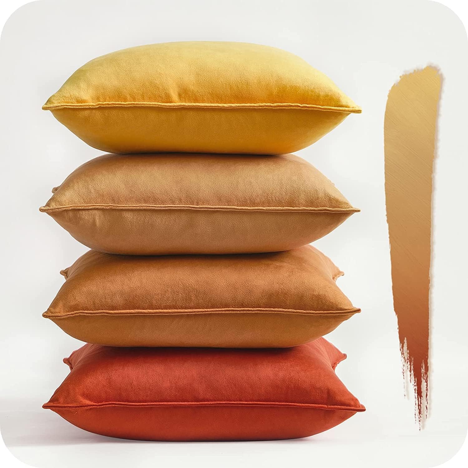 Topfinel Orche Yellow Cushion Covers, Premium Cushion Covers 50cm x 50cm for Gar...