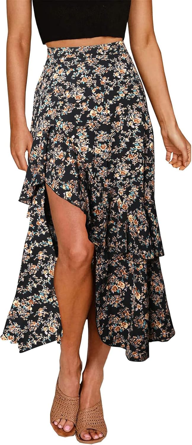 High-Quality BTFBM Women 2024 Summer Boho Skirts, Special Long Dress with Floral...