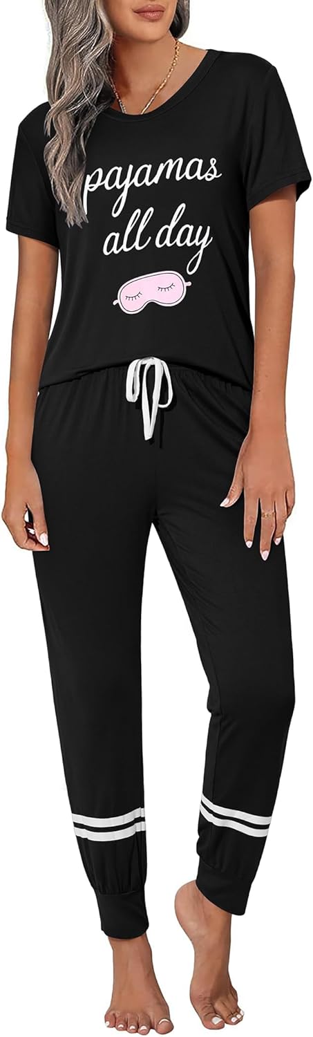 Ekouaer Women's Pajamas Set, Special Pajamas Set with Short Sleeve Sleepwear Top...