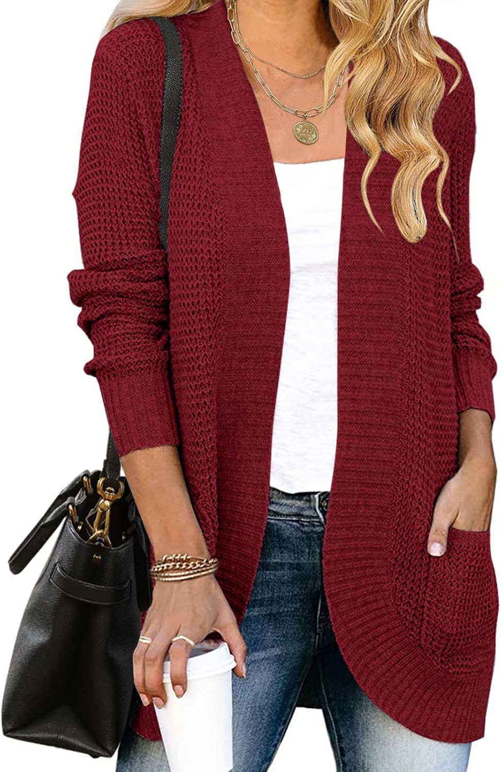 MEROKEETY Womens Cardigans, Special Long Sleeve Open Front Sweaters , Innovative...