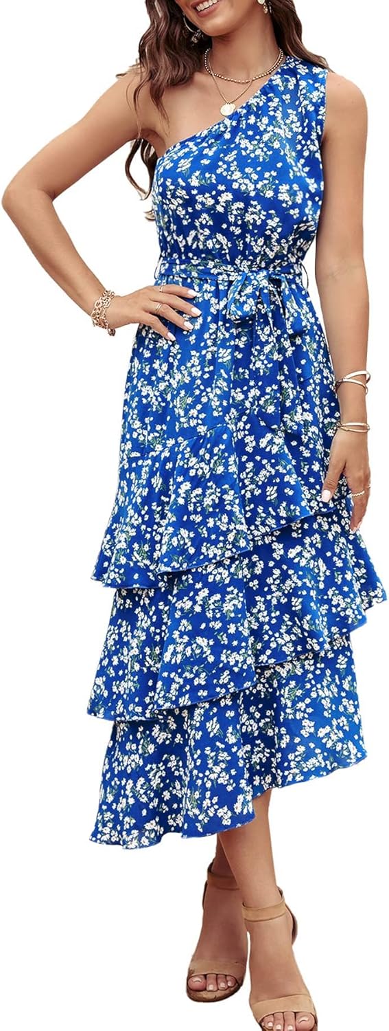 PRETTYGARDEN Women's Summer Dress, Special Sundress With Casual One Shoulder, In...