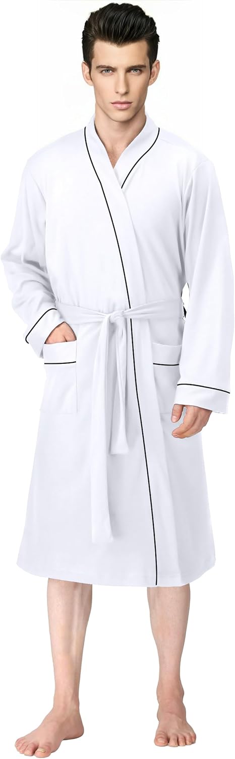 Premium NY Threads Men's Robe, Special Cotton Blend Knit Bathrobe, High-Quality...