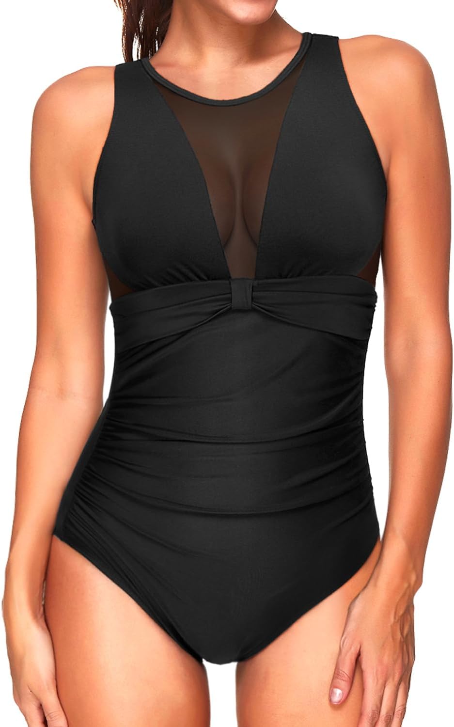 Tempt Me Swimsuit, Special Women One Piece Swimsuit with High Neck Plunge, Innov...