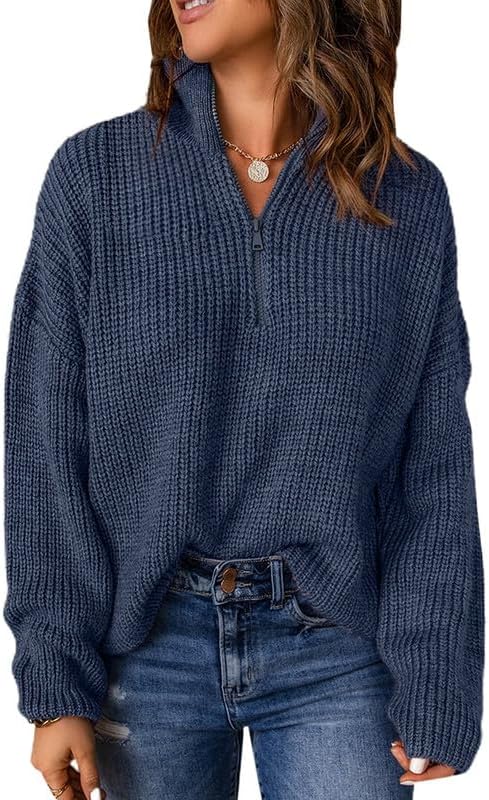 Dokotoo Womens Sweaters, Special Long Sleeve Pullover, Affordable 1/4 Zip Polo V...
