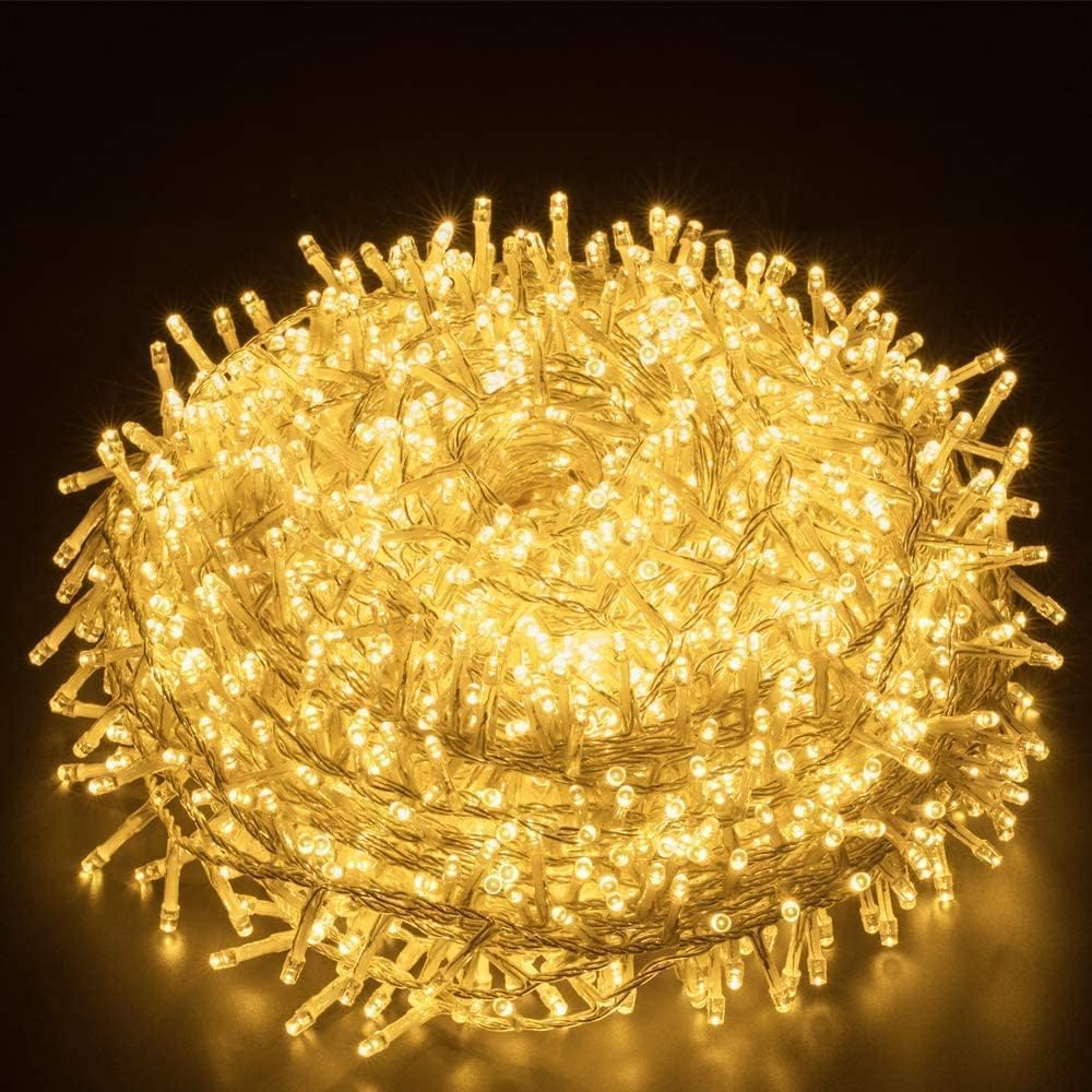 Elegear 25M 1000 LED Christmas Fairy Lights Mains Powered with 8 Modes, Outdoor...