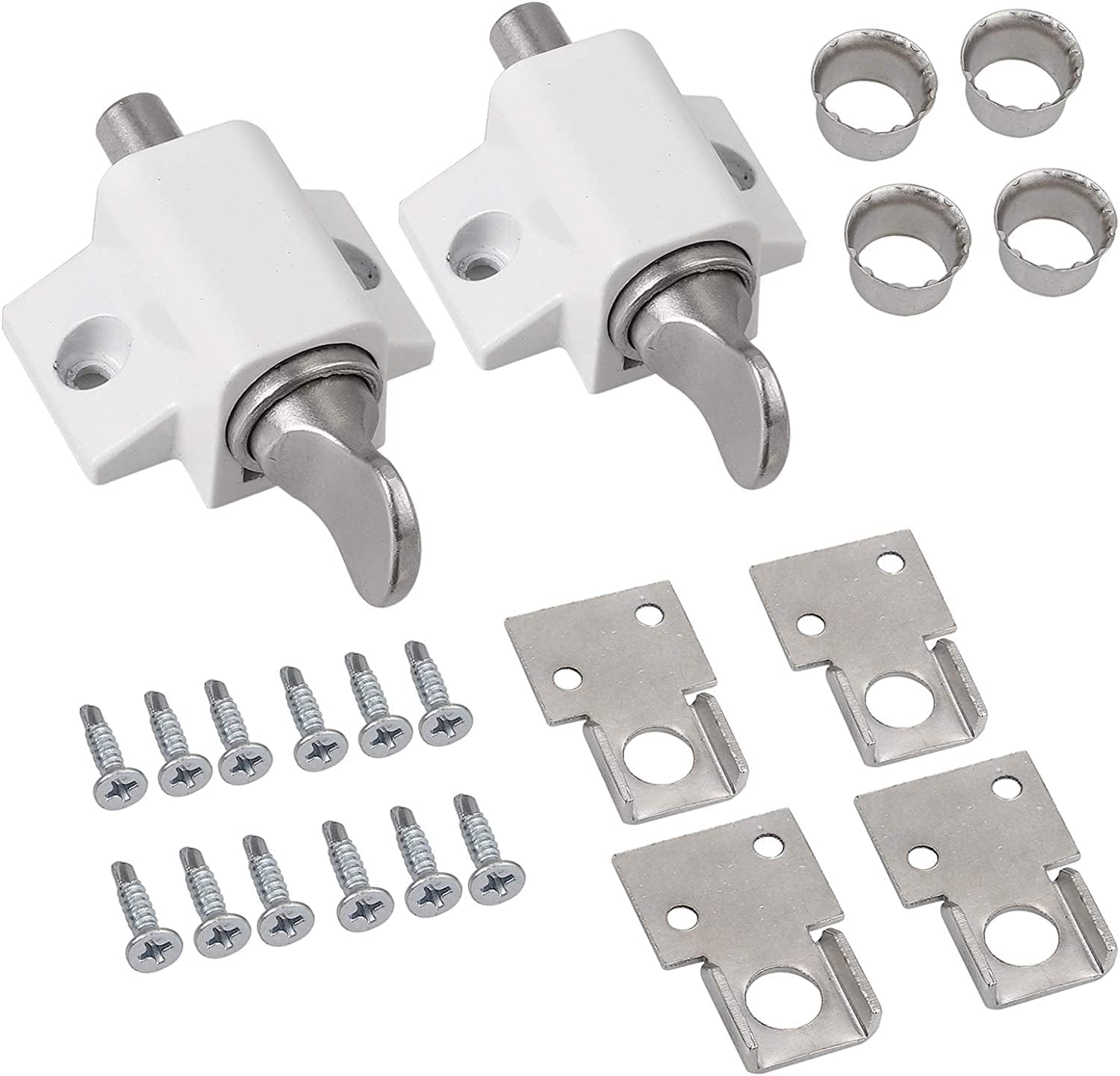 eSynic No Keys Version 2Pcs Sliding Patio Lock Sliding Patio Door Catches Set Se...