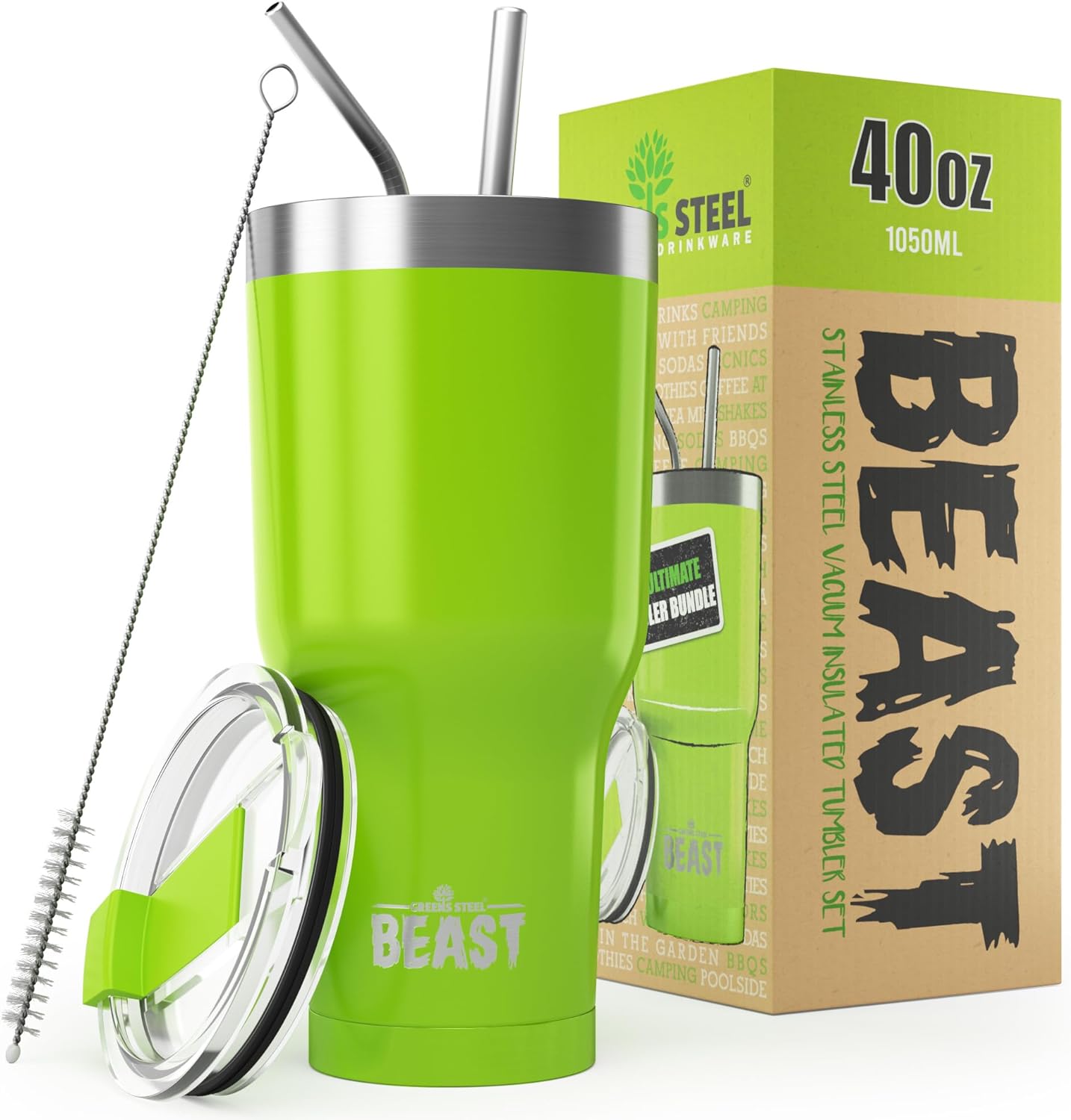 Beast 40 oz Tumbler, Special Stainless Steel Vacuum Insulated Coffee Ice Cup, Hi...