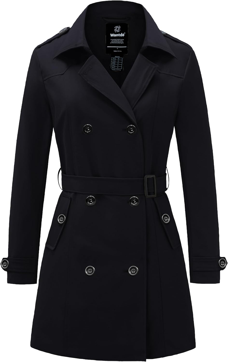 Wantdo Women's Trench Coat, Special Waterproof Outerwear with Classic Lapel, Inn...