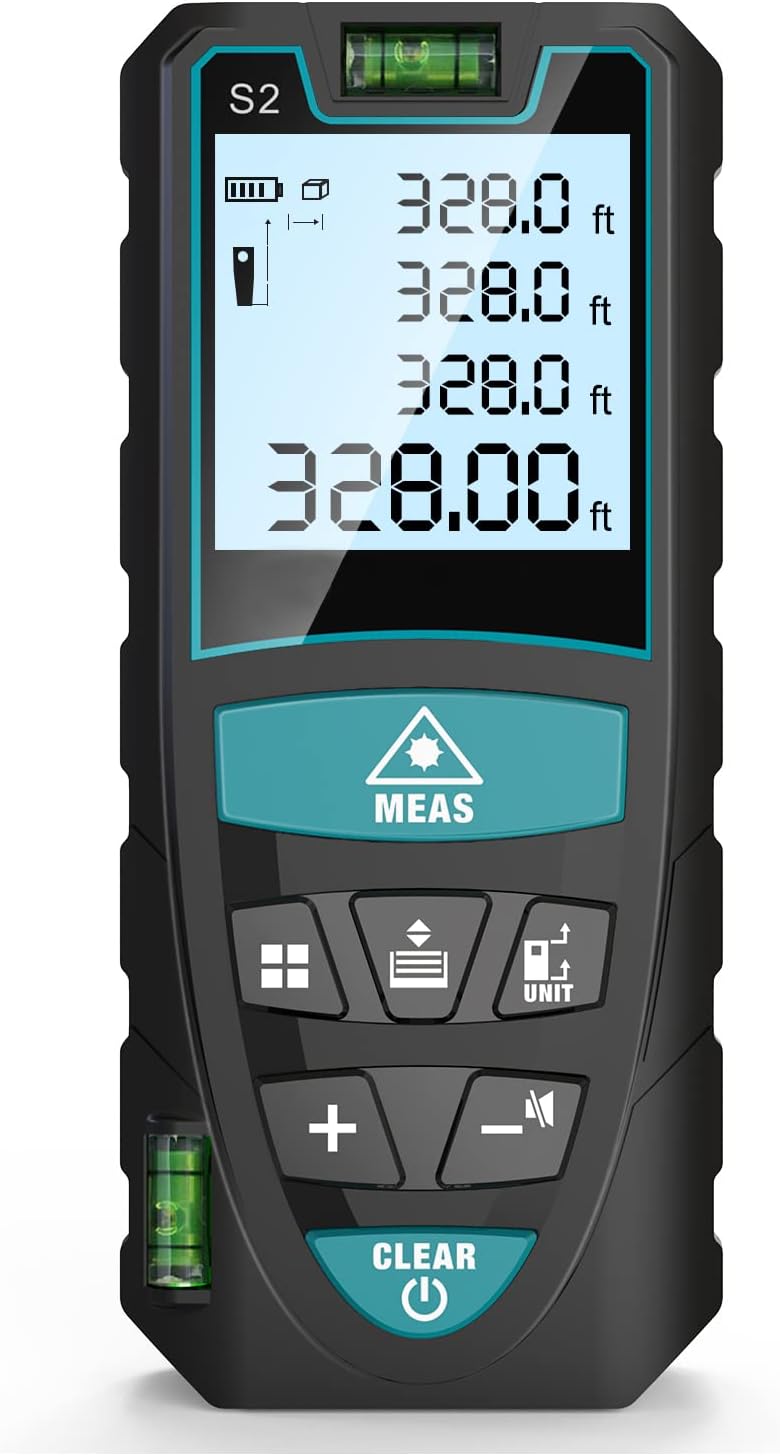 Laser Measure,RockSeed 328 Feet Digital Laser Distance Meter with 2 Bubble Level...