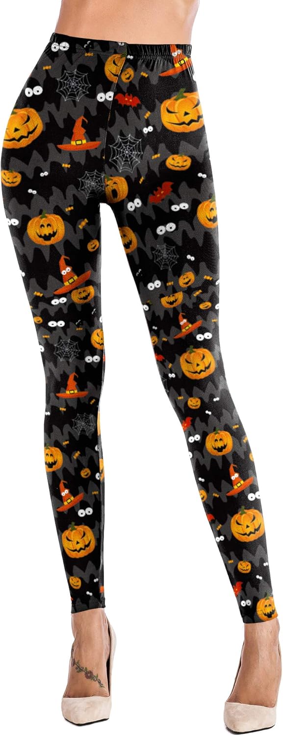 Sipaya Women's Brushed Leggings, Special Seasonal Printed Leggings for Christmas...